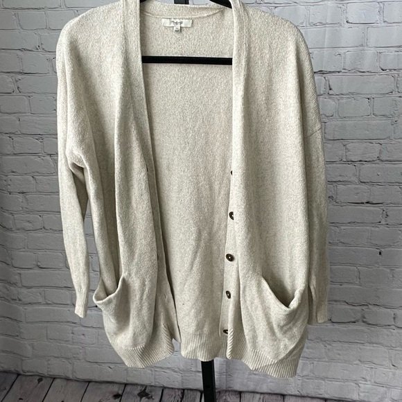 Madewell Open Button Front Cream Cardigan Size XS - Picture 1 of 5